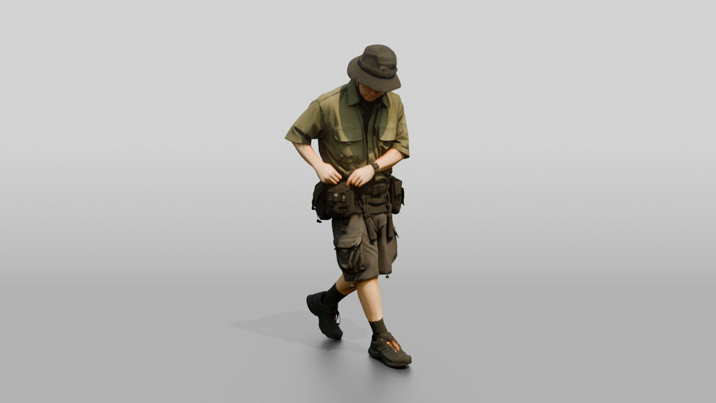 Techwear Man Fastening Belt Pouches