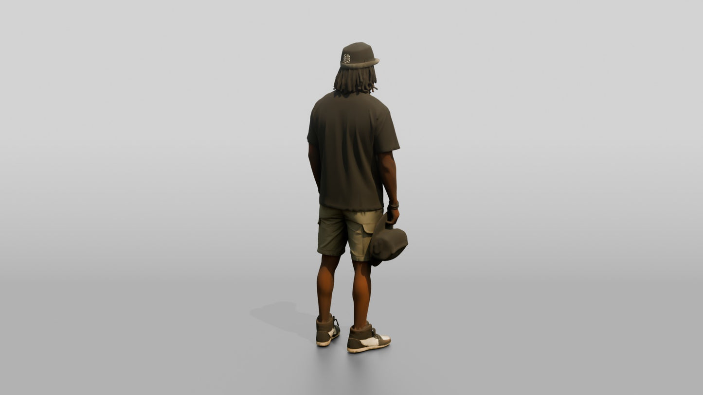 African-American Man in Heavyweight Graphic Tee