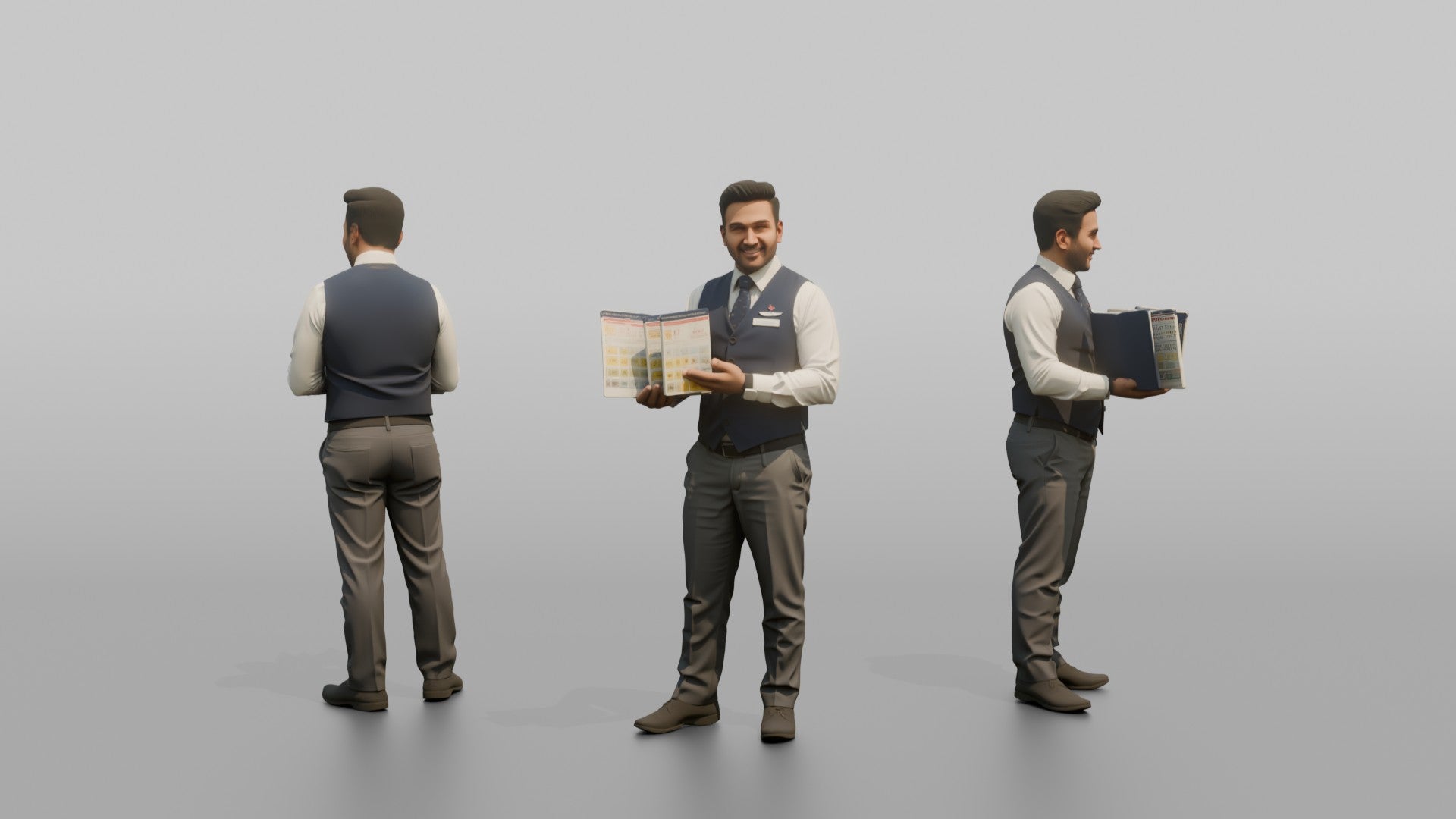 Hispanic Co-Pilot Carrying a Leather Flight Bag