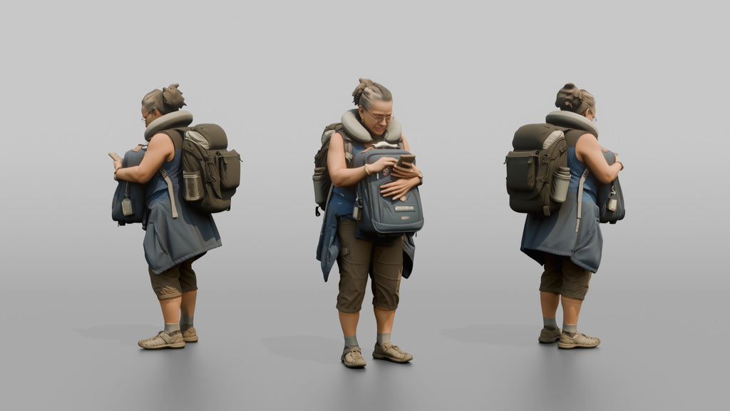 Traveler Hugging Her Carry-On Bag