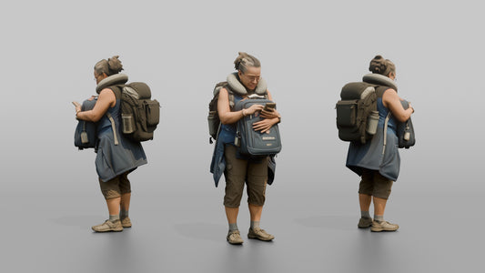 Traveler Hugging Her Carry-On Bag