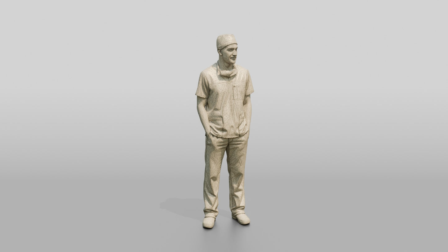 Young South Asian Man Doctor with Hands in Pockets