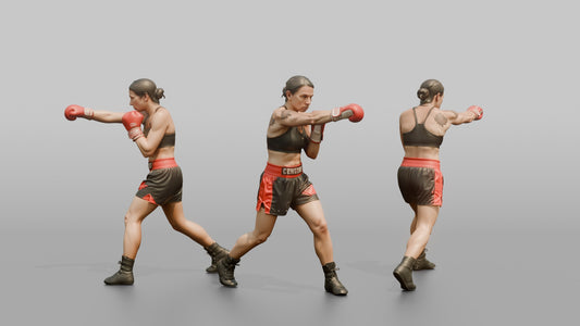 Boxer Stiff Jab to Keep Distance - 3D character model