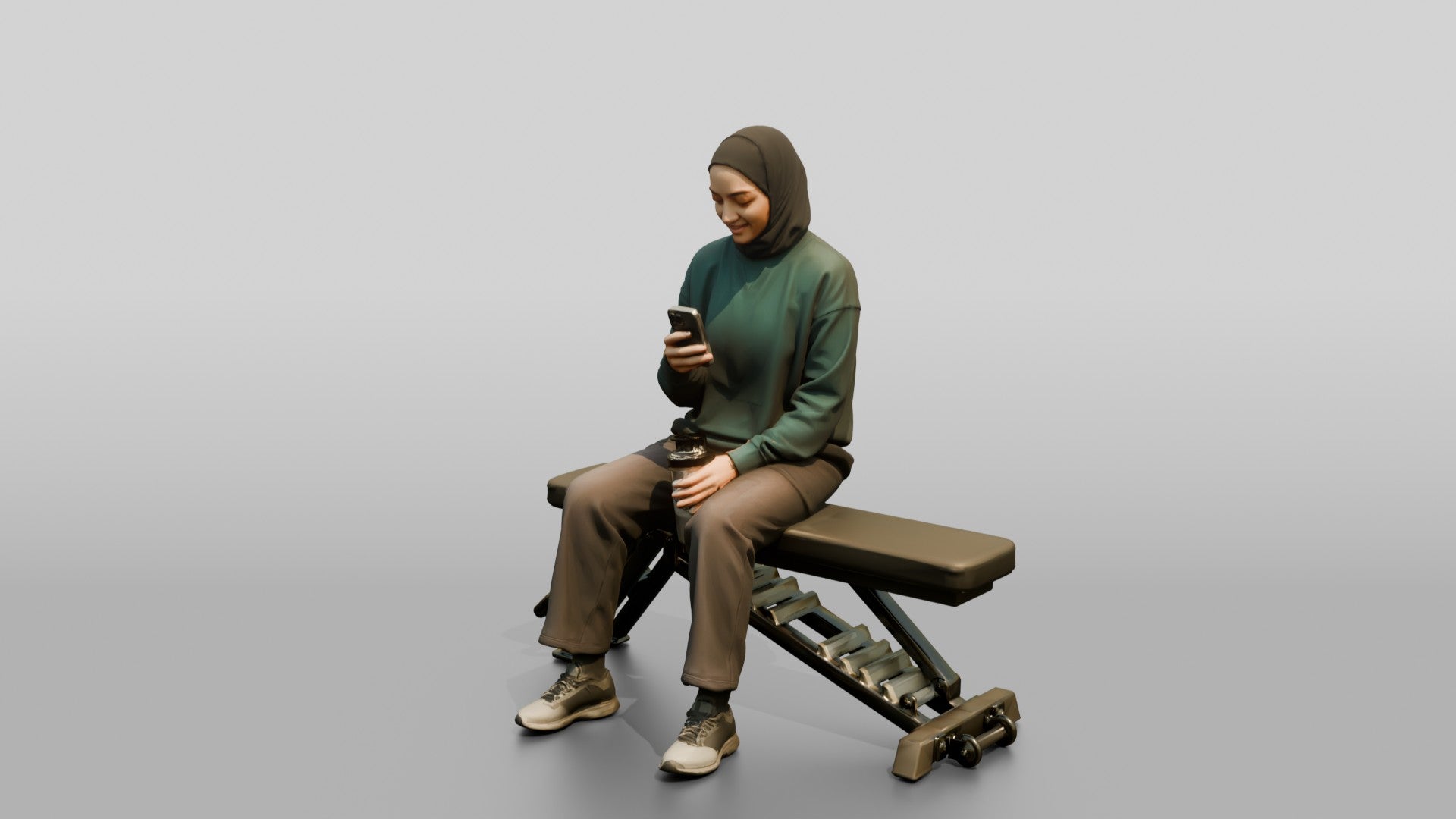 Woman in Sports Hijab Sitting