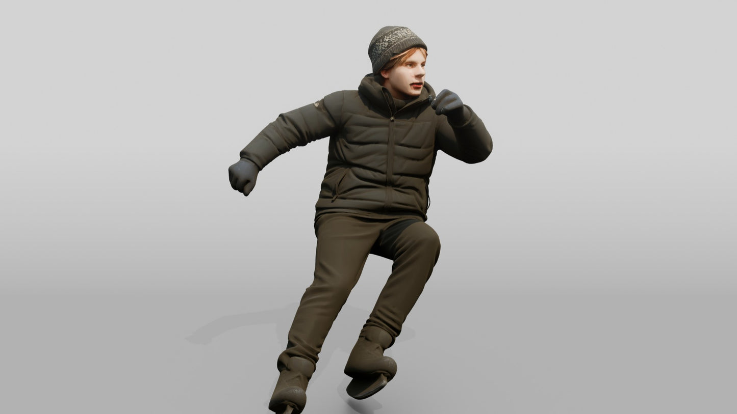 Norwegian Teen Boy Ice Skating