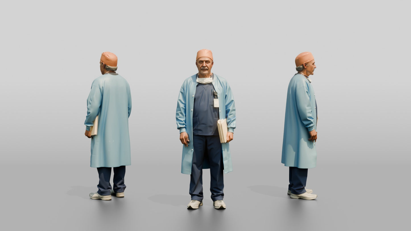 Older Hispanic Man Doctor Holding Folder