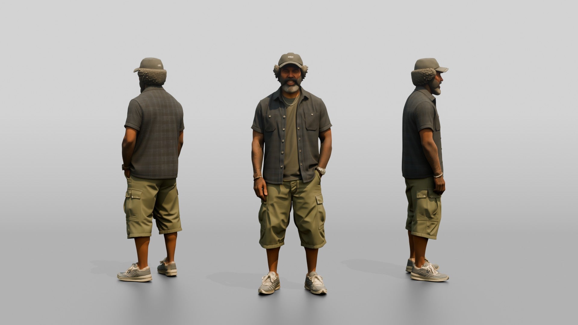 African-American Man Posing Confidently on the Boardwalk