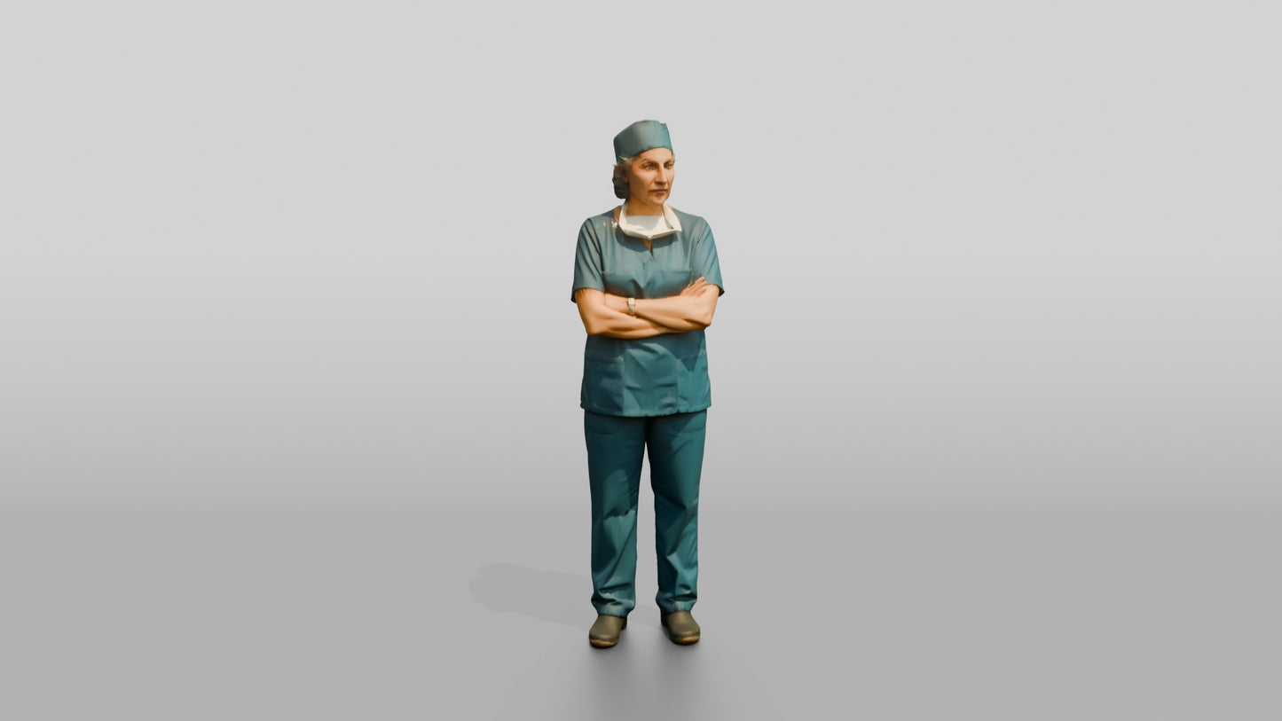 Older Hispanic Woman Doctor with Arms Crossed