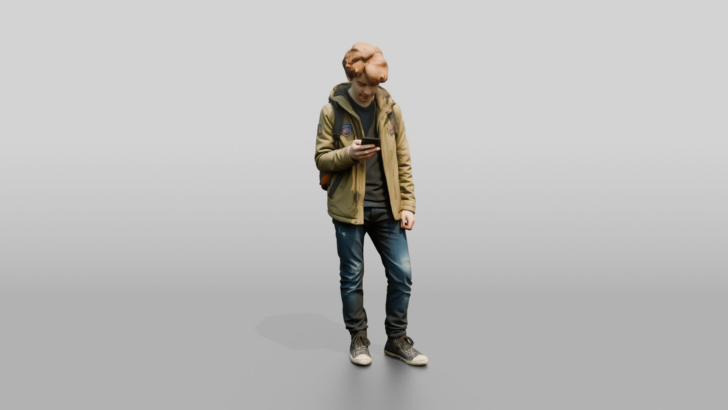 Teenage Boy Navigating with Phone