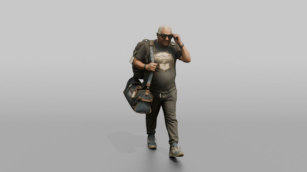 Traveler Putting On Sunglasses In Terminal