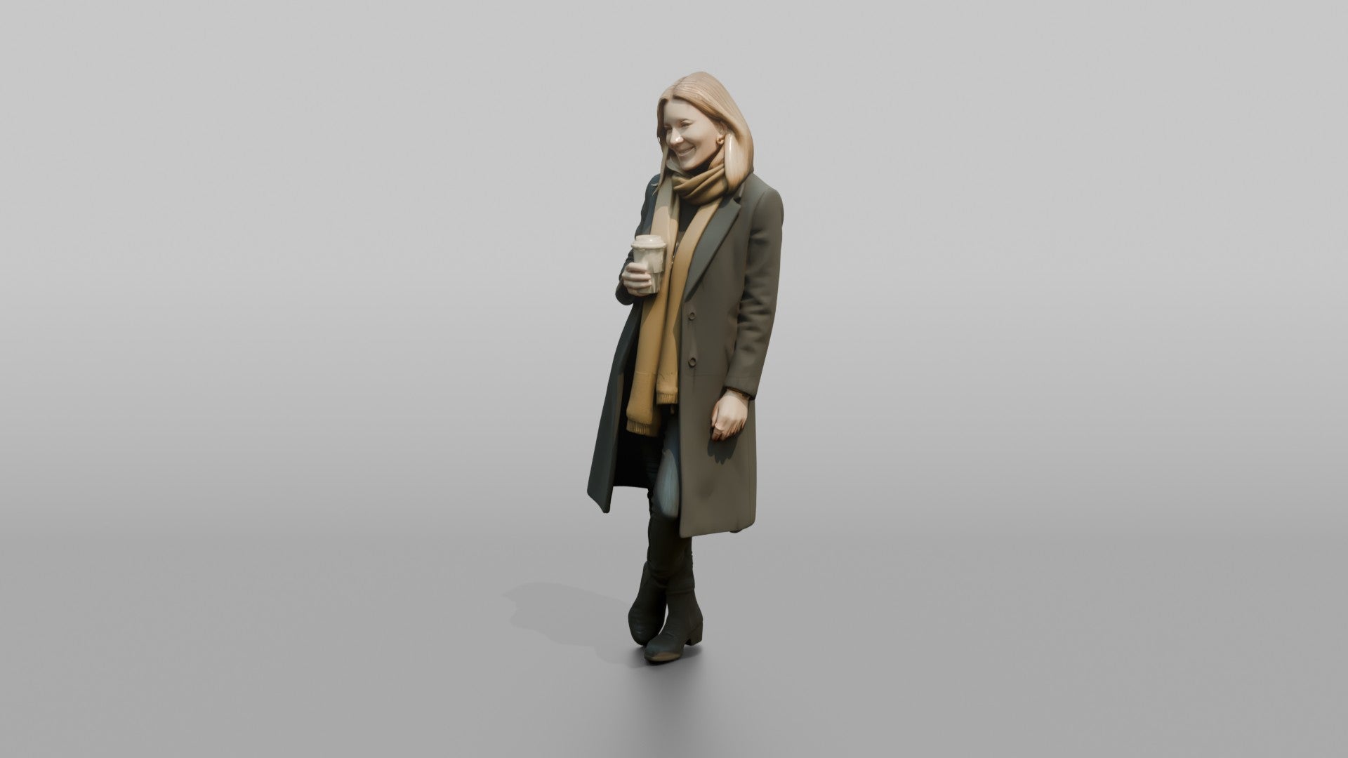 Scandinavian Woman Leaning Against a Shop Window