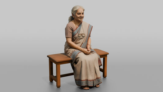 Woman Customer Sitting On A Bench - 3D character model