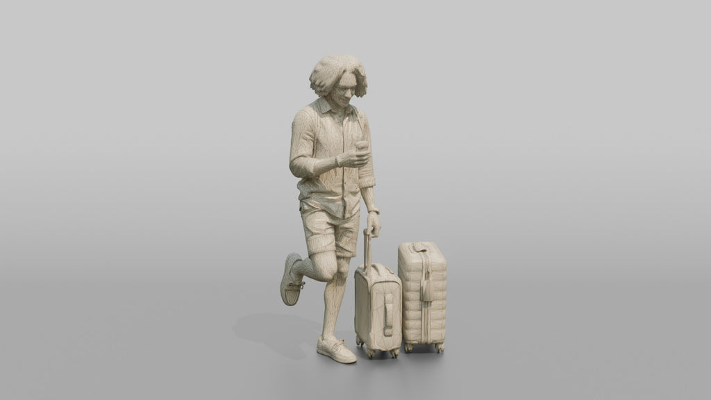 Traveler Leaning Against A Pillar