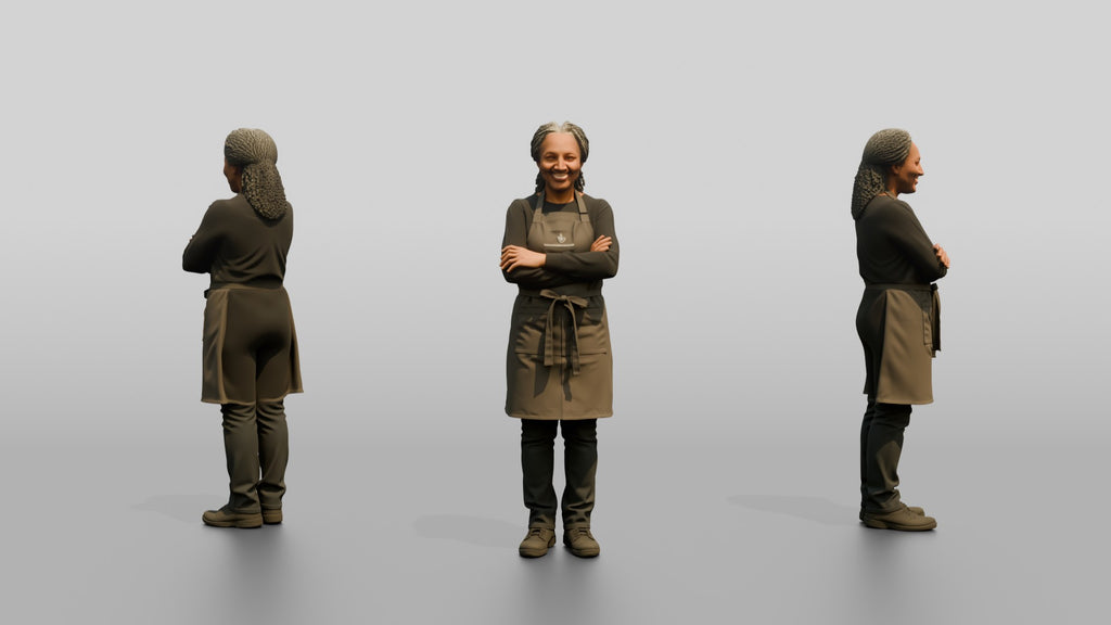 Senior Black Woman Barista Smiling Warmly