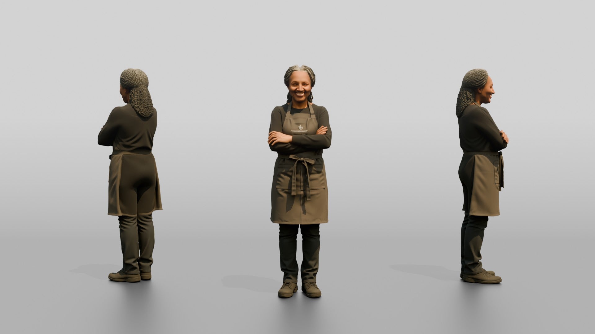 Senior Black Woman Barista Smiling Warmly
