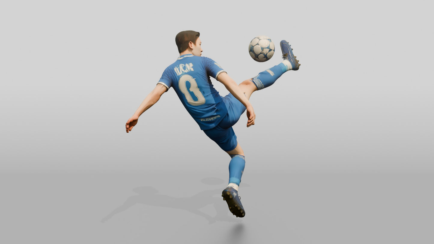 Soccer Player High Clearance Kick