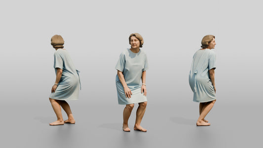Woman Patient Walking Off Balance