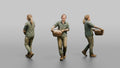 Farmer Carrying Oversized Basket Of Fresh Chicken Eggs