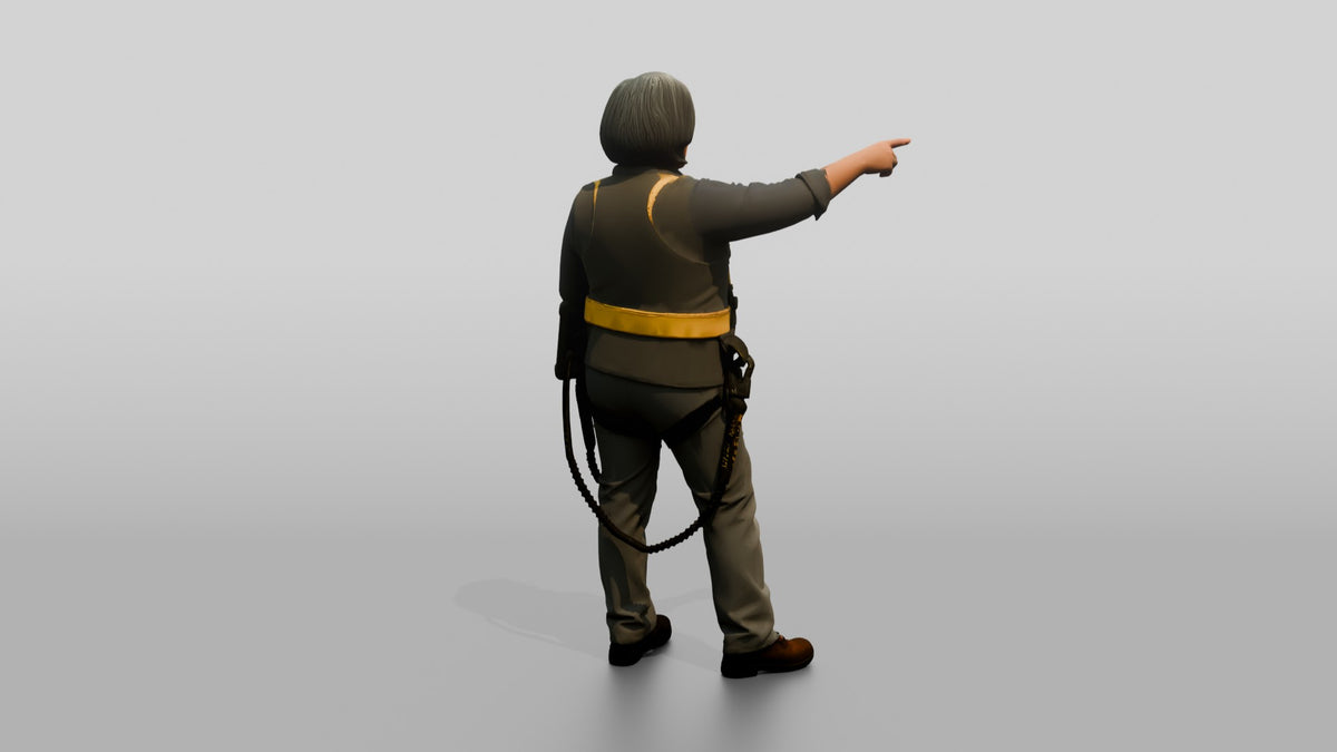 Construction Worker Woman 99 - 3D character model, view 3