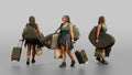 Traveler Carrying A Surfboard Bag