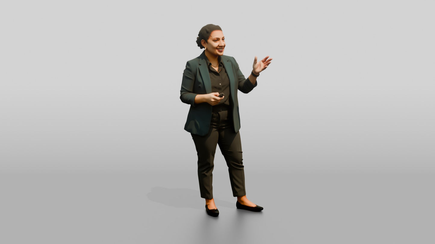 Businesswoman Presenting at a Screen