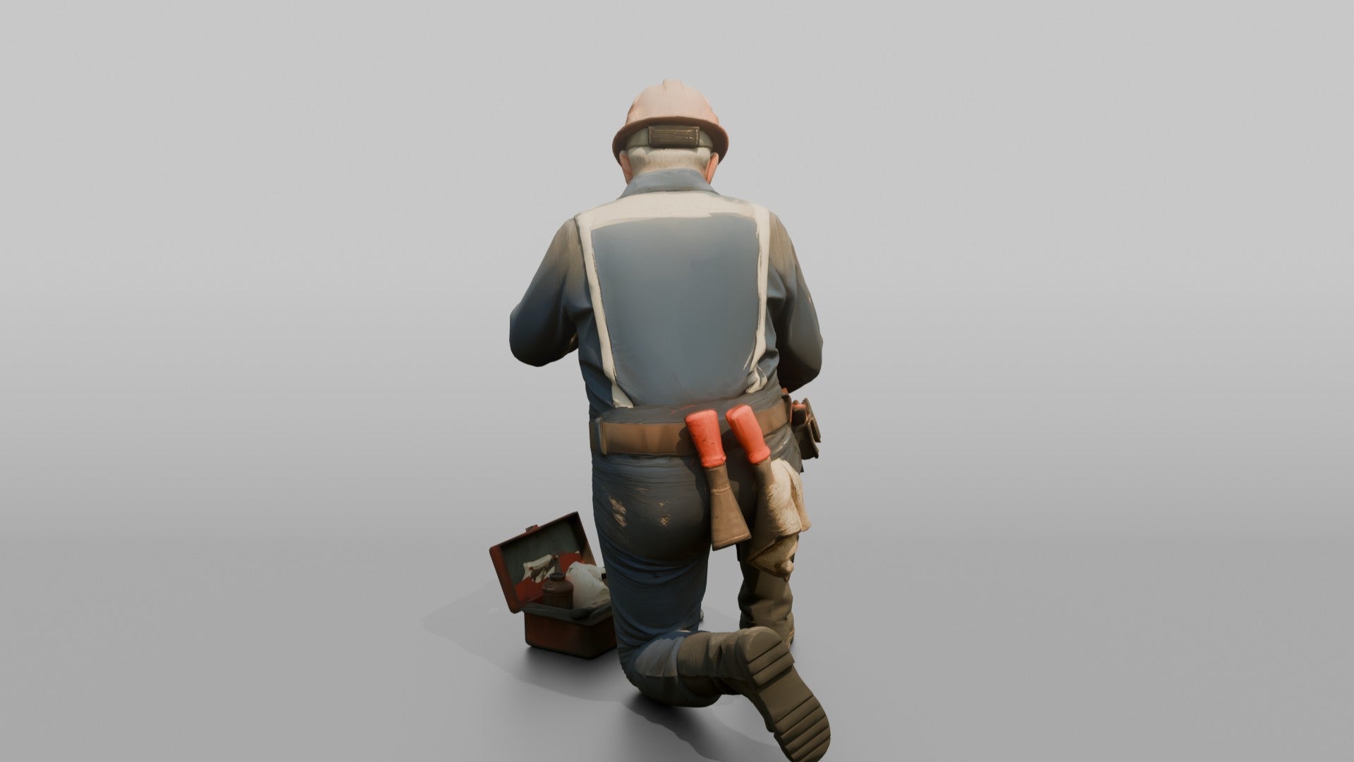 Pumpman Repairing a Cargo Pump on Deck