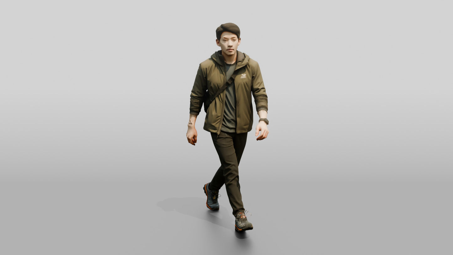 East Asian Male Walking
