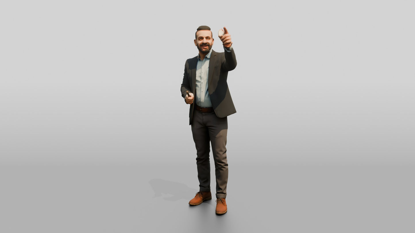 Businessman Pointing Upward