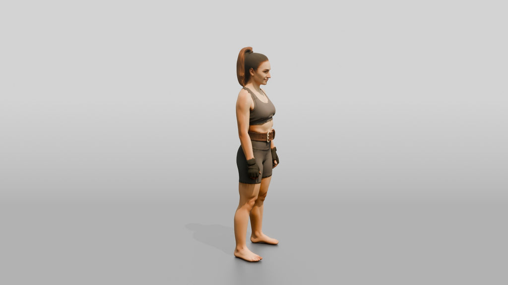 Woman Standing with Lifting Belt