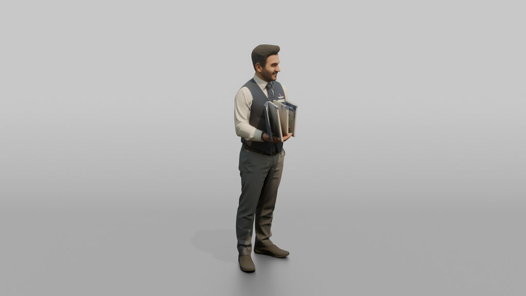 Hispanic Co-Pilot Carrying a Leather Flight Bag
