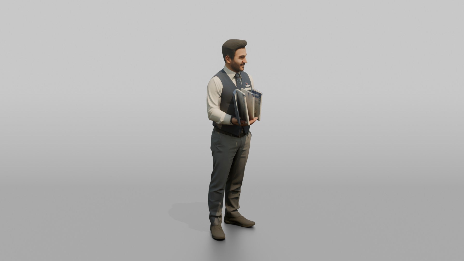 Hispanic Co-Pilot Carrying a Leather Flight Bag