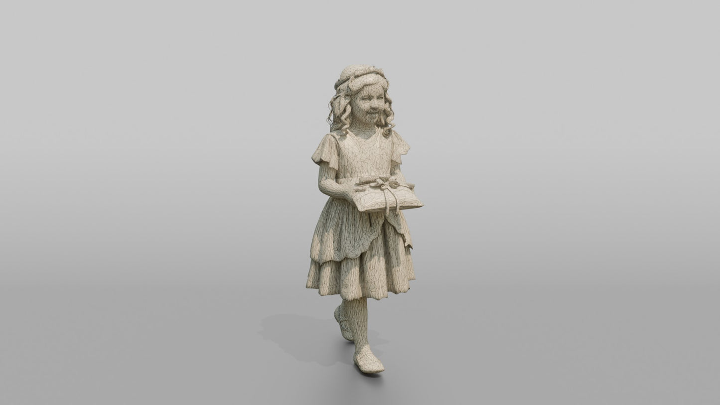 Ring Bearer Girl Carrying a Satin Pillow