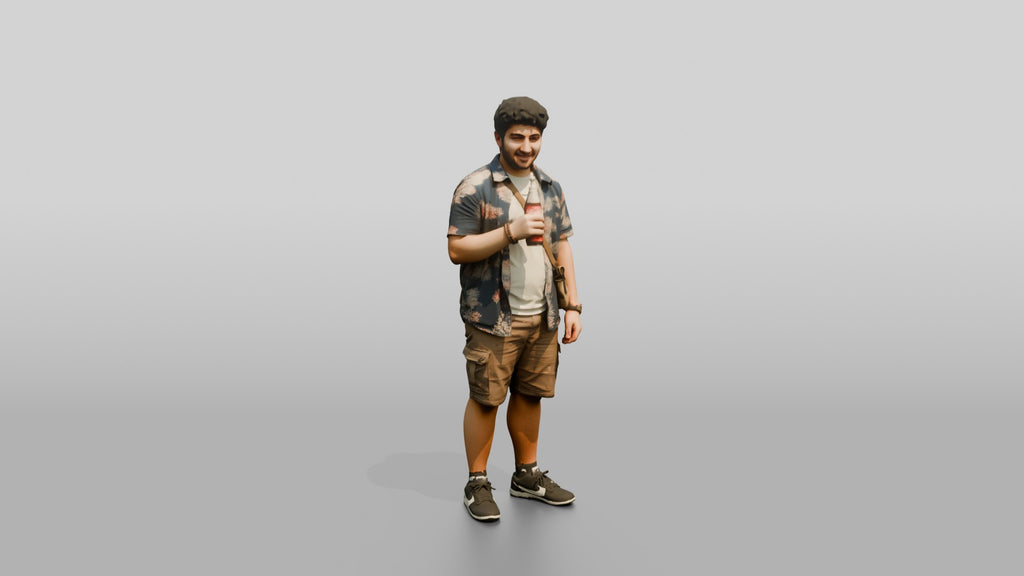 Stocky Young Lebanese Man by a Food Truck