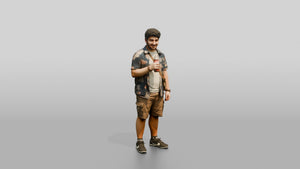 Stocky Young Lebanese Man by a Food Truck - 3D character model, view 1