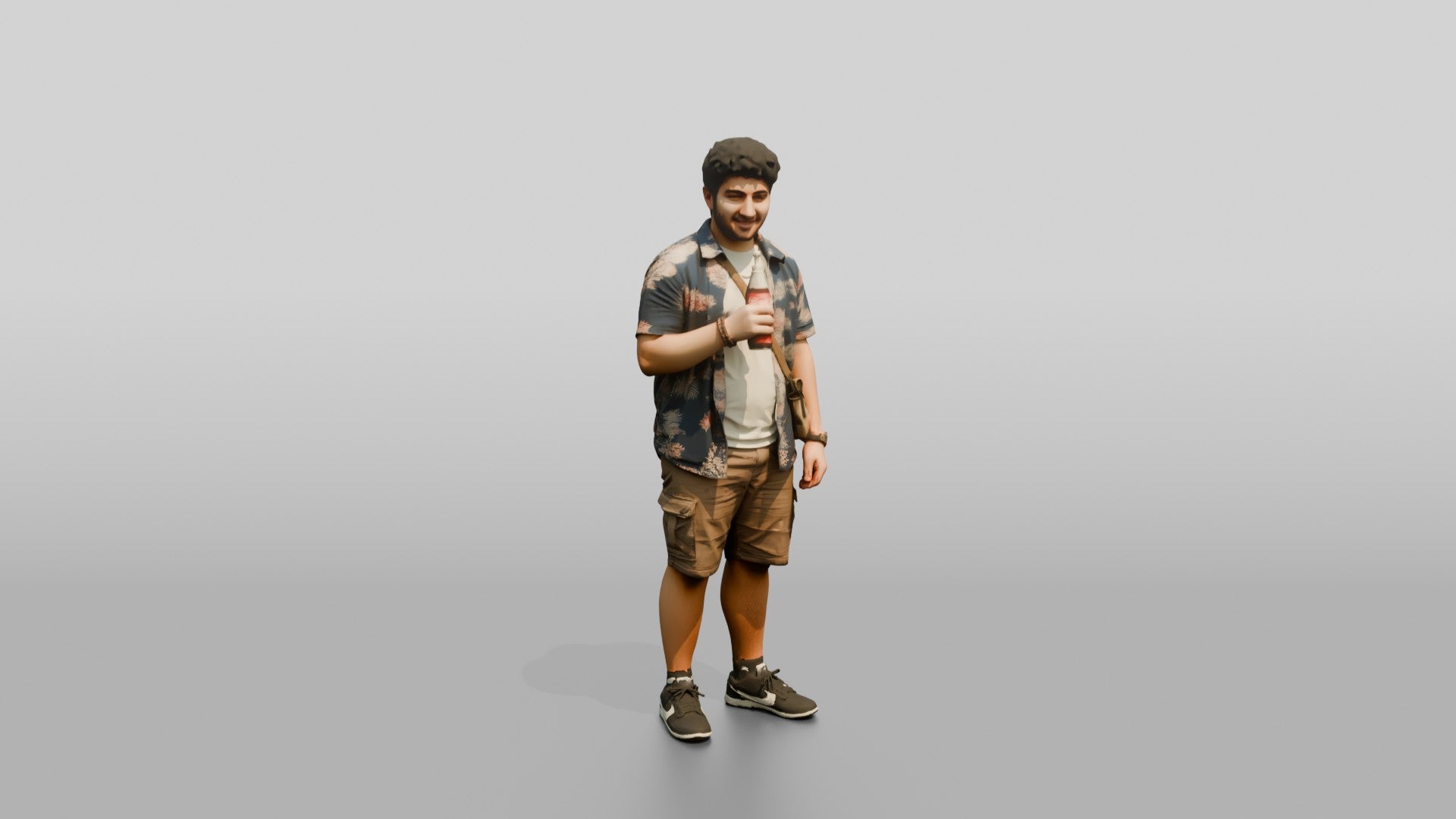 Stocky Young Lebanese Man by a Food Truck