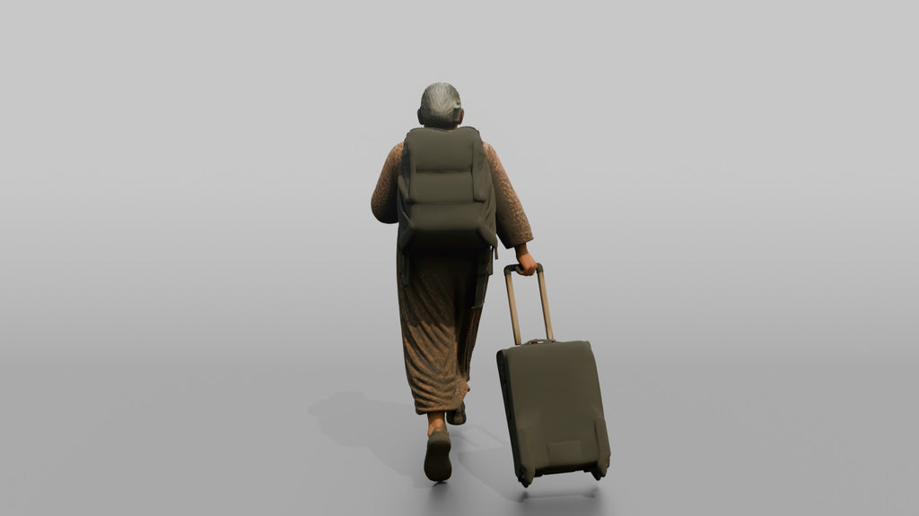 Traveler Jogging Late For A Flight