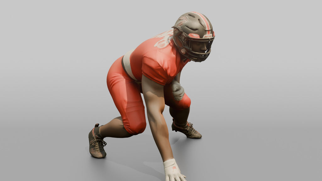 Defensive Tackle in a Wide Three-Point Stance