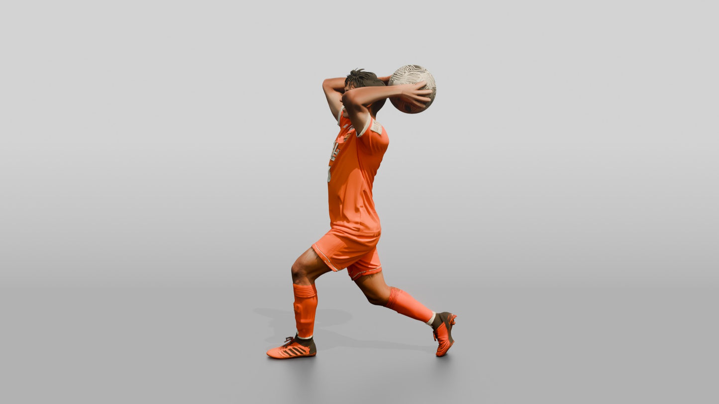 Soccer Player Overhead Throw-In