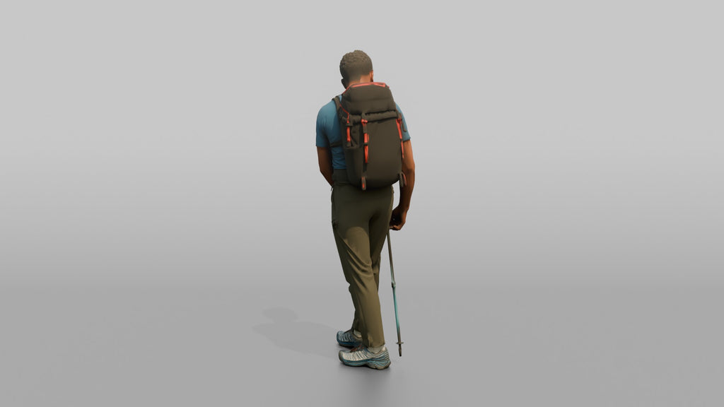 Trekker Unzipping His Trousers Vent