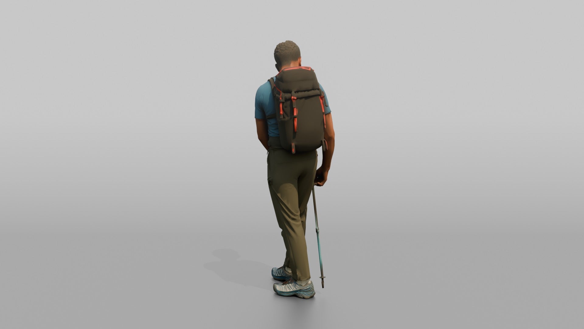 Trekker Unzipping His Trousers Vent