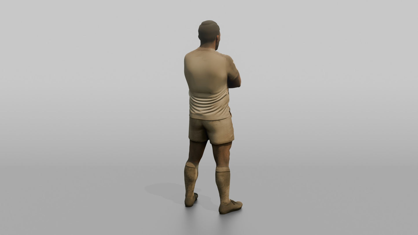 English Player Standing Tall, Battle-Damaged