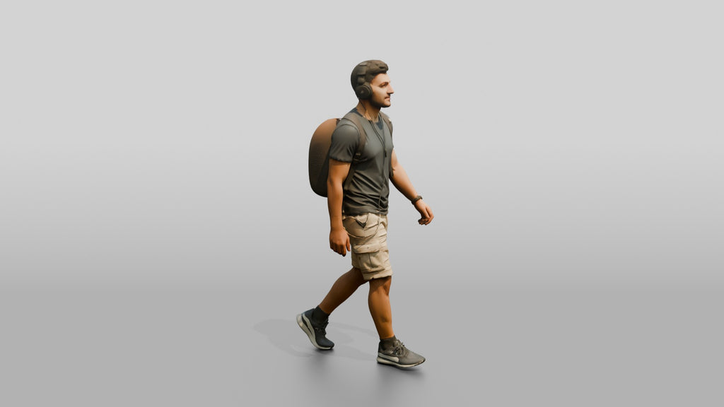 Young Turkish Man Walking with Headphones
