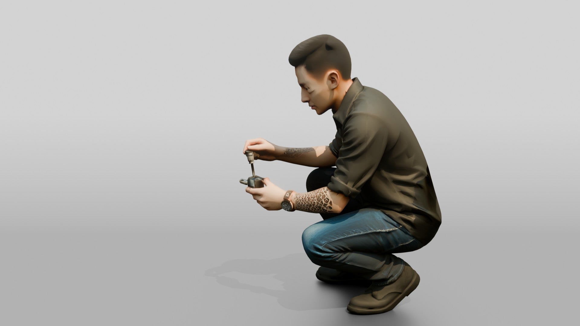 Mechanic Inspecting a Brake Rotor