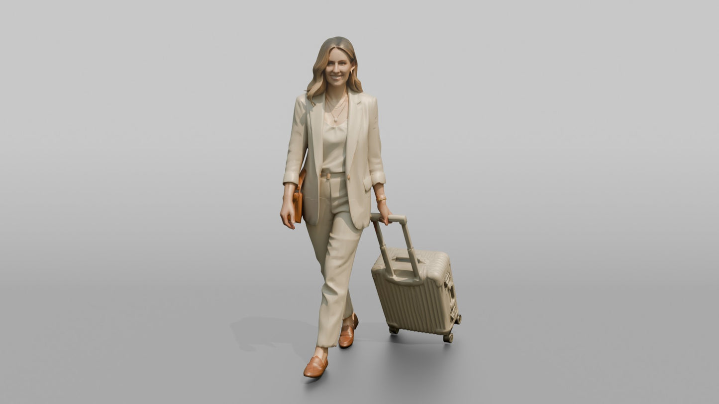 Vacationer Wearing Chic White Linen Suit Rolled Up