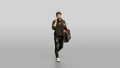 Young Chinese Man Shopping and Talking on Phone
