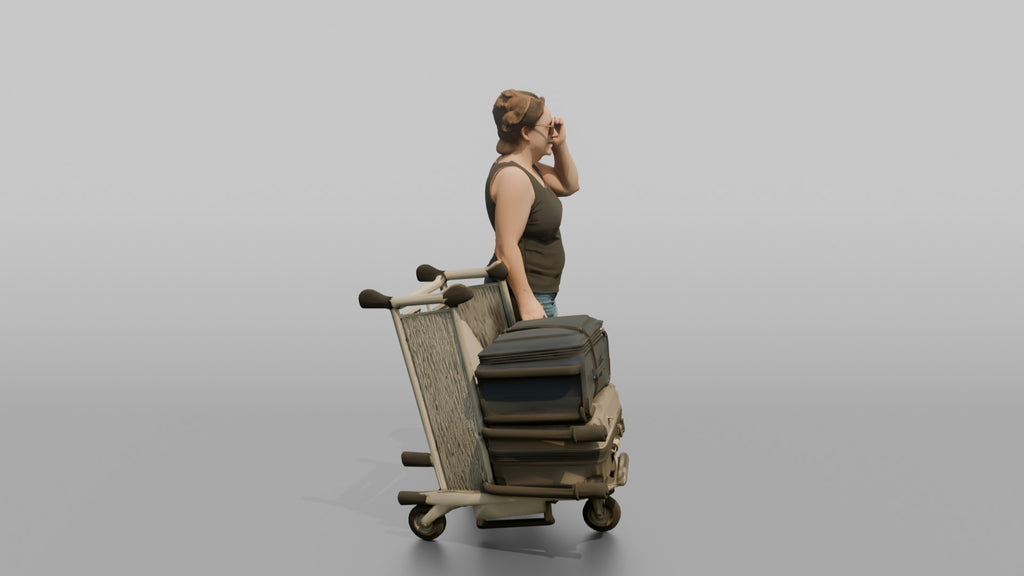 Traveler Putting On Sunglasses In Terminal