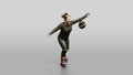Chinese Woman Rollerskating