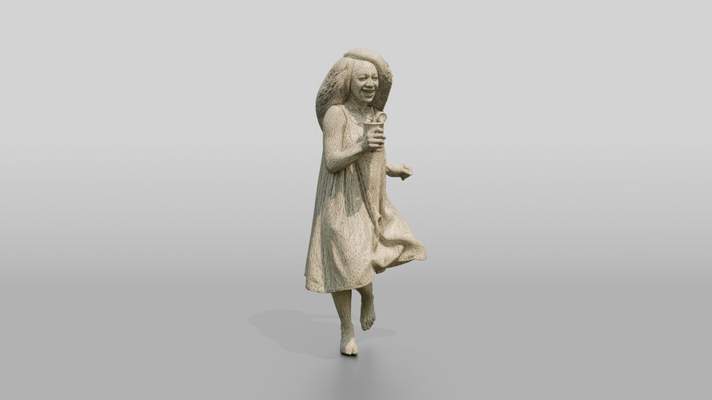 Woman Dancing in a White Dress