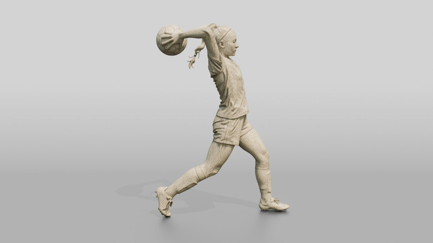 Soccer Player Arched Throw-In