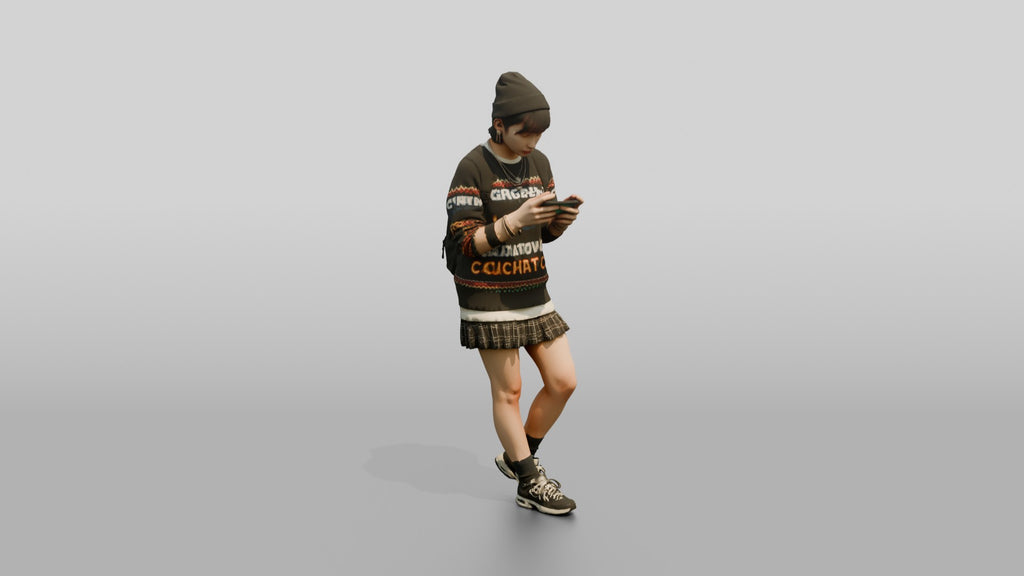 Asian Woman Gaming on Smartphone